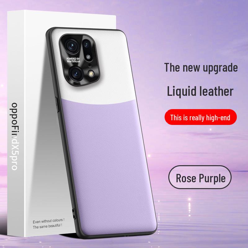 Защитный чехол из жидкой кожи для Oppo Find X5 Pro, защита от падений, цельная поставка.