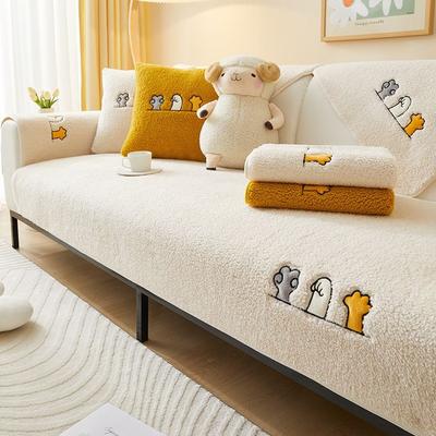 Зимняя плюшевая утолщенная плюшевая подушка для сиденья из ягненка, противоскользящая и эстетичная коврик для дивана, простой и роскошный чехол для дивана, тканевое полотенце