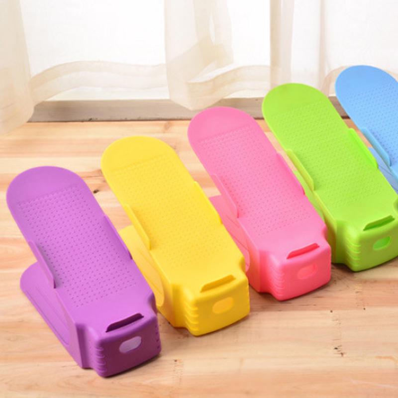 5 цветов, пластиковые полки для обуви, современная двойная чистка, подставка для хранения обувной коробки, полка