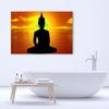Canvas print, Meditating Buddha at sunrise