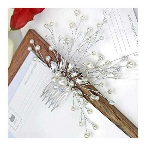 Formemory Bridal Hair Accessories Set - Pearl Flower Hair Pins (6pcs), U-Shaped Pins (20pcs), Headpiece, Formal Wedding Hair Comb, Tiara, Hair Clips