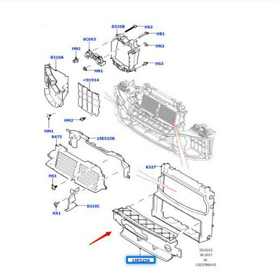 LR033415 Дефлектор воздуха для Land Rover Range Rover 2013 года