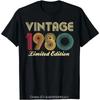 Men's Vintage Birthday Gifts: Old 43 Year Classic T-Shirt Summer 43 Year Classic 1980 Limited Edition  Printed T-Shirt