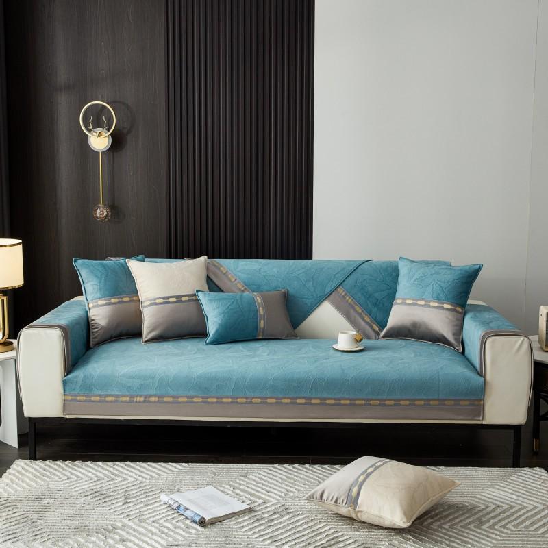 New Dutch Velvet Sofa Cover Four Seasons Universal Anti Slip Seat Cushions Solid Color Modern Sofa Cover Cushion Soft Pillowcase