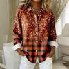 Women's Shirt Blouse Print Button Long Sleeve Casual Basic Shirt Collar Regular Top