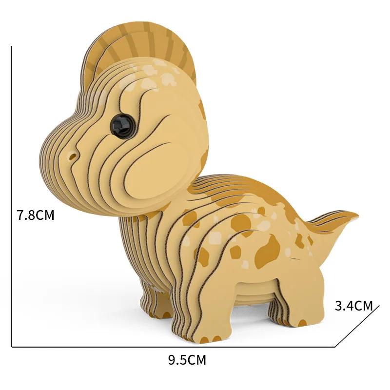 3D DIY Dinosaur Paper Puzzle Handmade Assembly Animal Stickers Interest Hand on Ability Toys Sets for Children Kids Crafts Gift