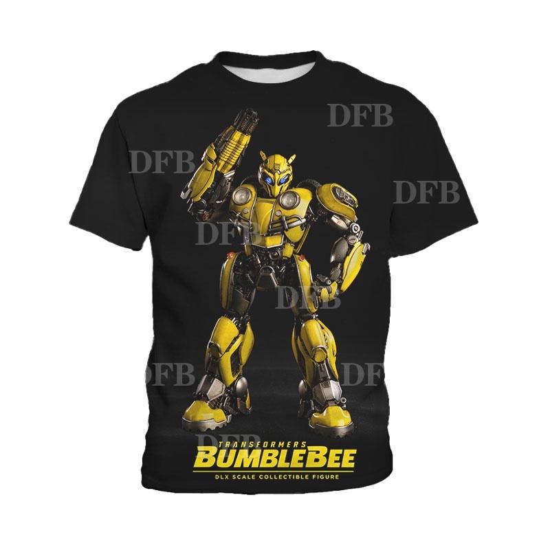 Футболка детская Transformers Bumblebee с 3D-принтом, летняя, новая, с короткими рукавами, для красивого мальчика, от 3 до 13 лет
