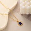 Temperament Square Diamond Inlaid Pendant Necklace Retro Premium Sense Simple Necklace Exquisite Niche Design Necklace