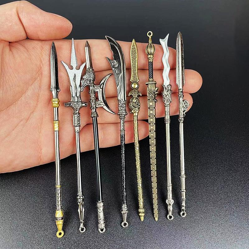 Мини-катана для косплея, декоративный муляж меча, реквизит для декора оружия, китайский металл, миниатюрные настольные аксессуары, ретро-игрушечный нож