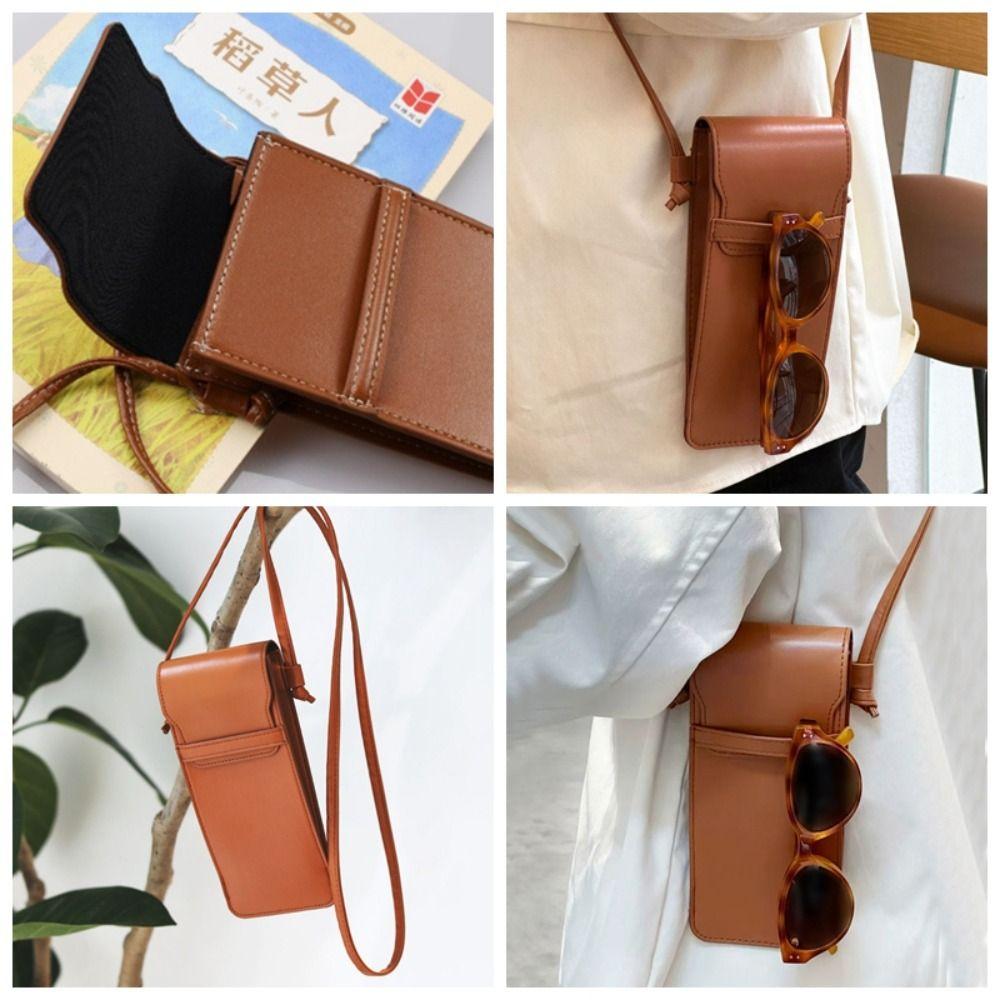 Сумка для очков из искусственной кожи, наплечная, чехол для очков ручной работы, сумка для хранения очков