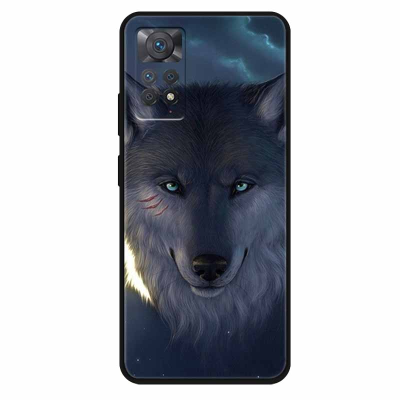 Чехол For Xiaomi Redmi Note 11 Pro 5G Чехол Крутой Космос Мягкий Силикон ТПУ Чехлы Для Xiaomi Redmi Note 11Pro 5G Волк Защитный Корпус