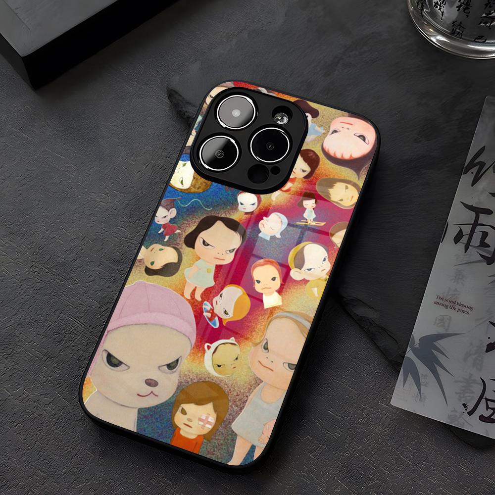 Y-Yoshitomo N-Nara Художественный Чехол для Телефона Стекло Для IPhone 12 17 15 14 13 16 11 Pro XS Max Plus Mini X XR E2020 Закаленное Coque