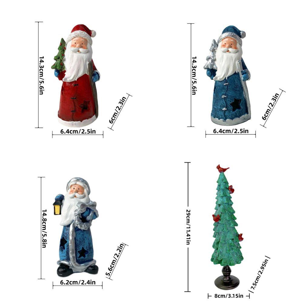 Built-In Light Santa Claus Figurine Resin Christmas Figurines Standing Christmas Figurines  Home