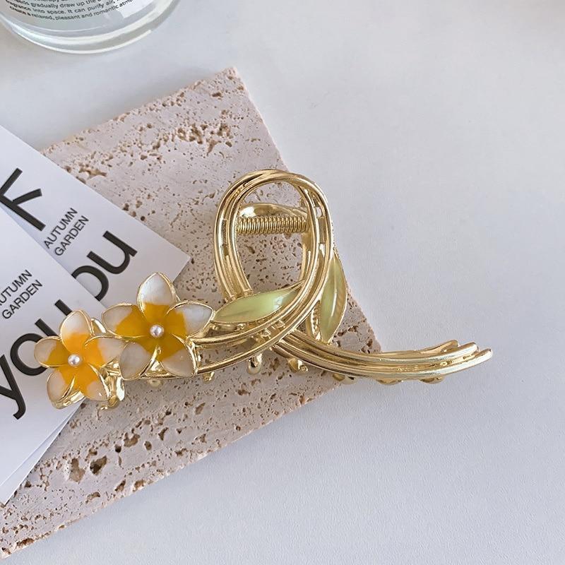 Новая элегантная застежка для волос с геометрическим цветком, изысканные заколки для волос из сплава, заколки для волос для женщин, аксессуары для волос, головные уборы, заколка в виде акулы