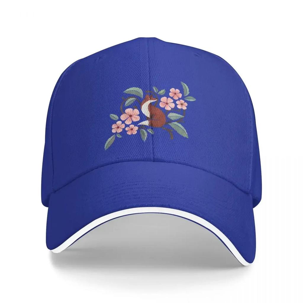 Fox In Cherry Blossoms Baseball Cap Dad Hat Gentleman Hat Boy Child Women's