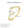 925 Sterling Silver Geometric Water Droplet Zircon Open Ring for Women Fashionable Exquisite Jewelry Gifts