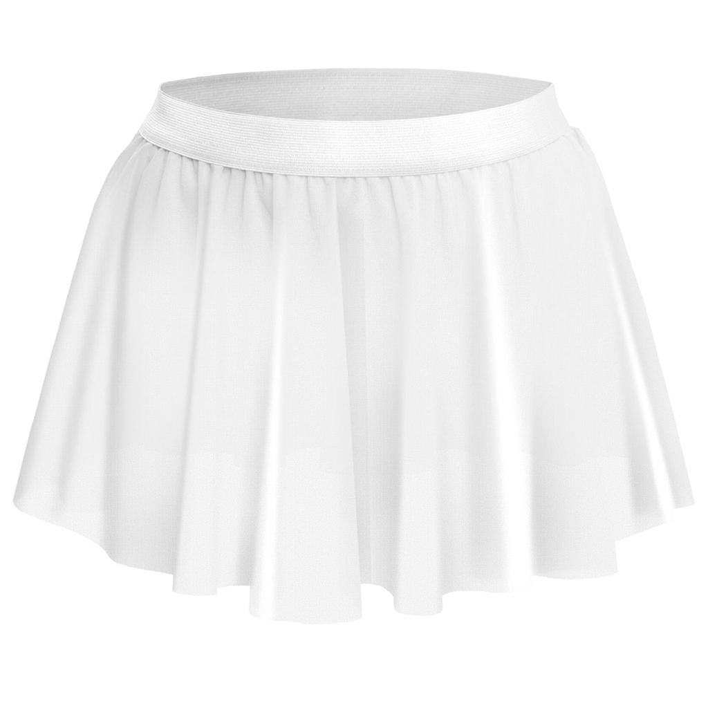 Mens See Through Mesh Ruffled Skirt Elastic Waistband Sheer Miniskirt Cross Dresser Costume