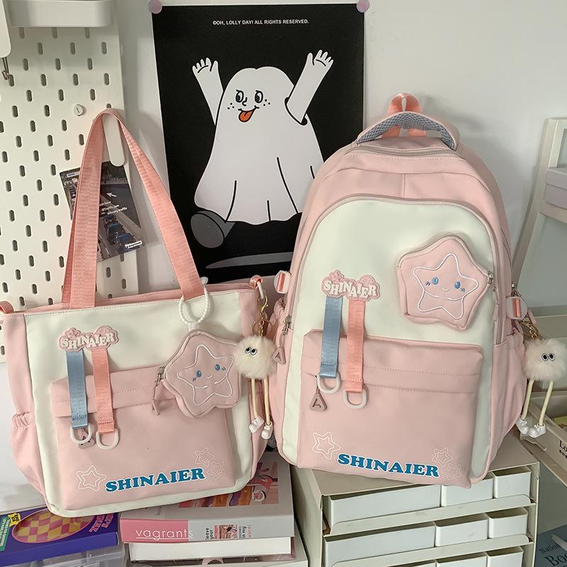 Школьный рюкзак детский, для учеников начальной школы, для девочек, для учеников средней школы, стильный комплект из двух предметов высокой ценности, рюкзак,.