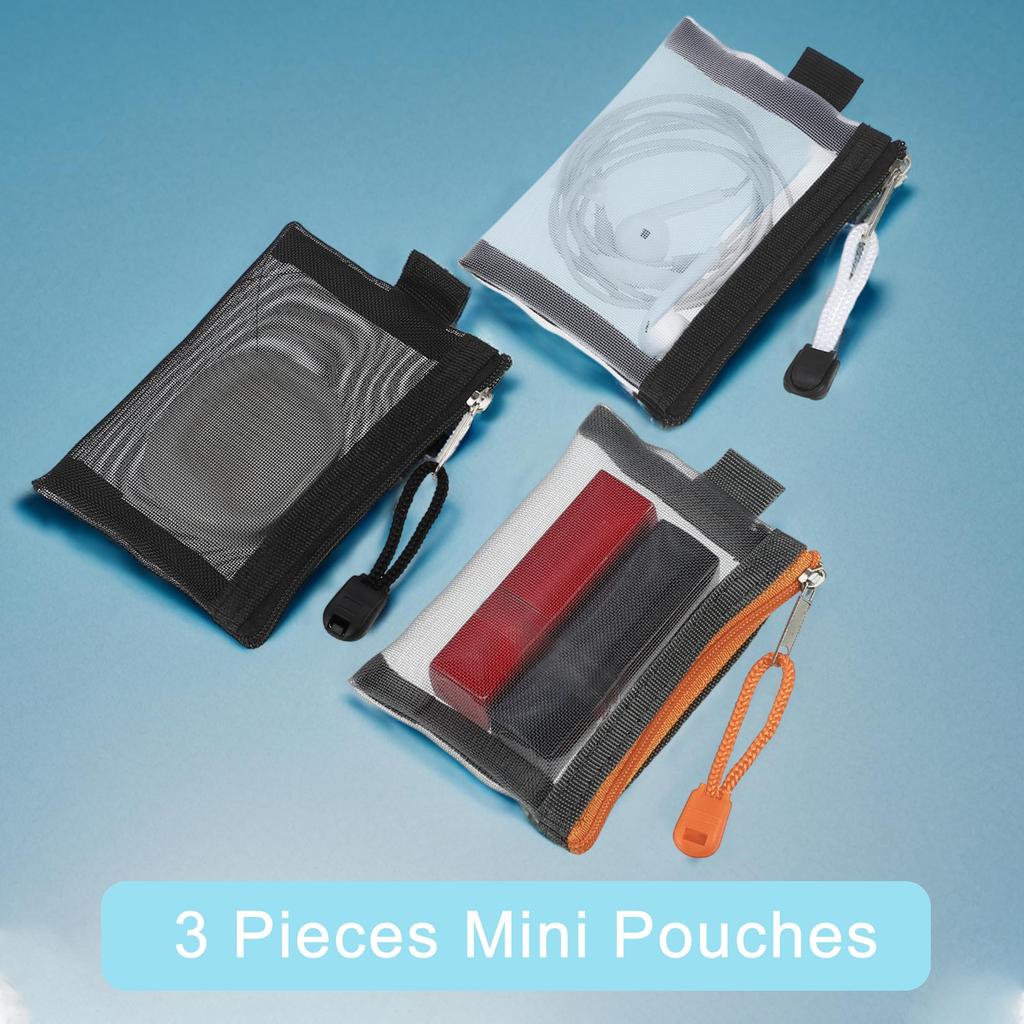 VOCOSTE Mini Zipper Mesh Mesh Zipper Storage Portable Travel Multifunctional Pouch Case for Credit Bags, Bags, Pouches, Cards, Earphones, Coins,