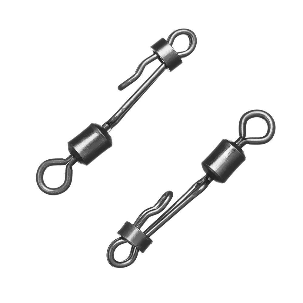 Bait Snap Change Connector Rolling Swivel With Lock Fishing Rolling Swivel 8-Shape Connect Ring