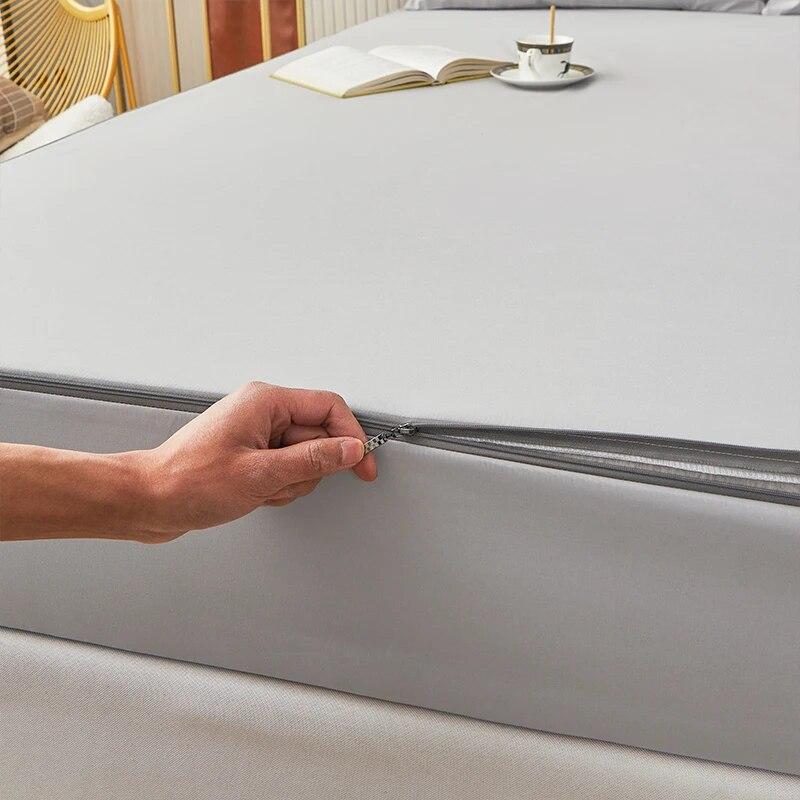 Шестисторонний водонепроницаемый наматрасник «все включено» с застежкой-молнией, устойчивый к мочеиспусканию чехол на кровать, однотонный защитный чехол для матраса, покрывало