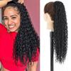 Women Long Kinky Curly Ponytail Hair Extensions Synthetic Drawstring Ponytail 26Inch Chip-In Wig Wrap Around Ponytail