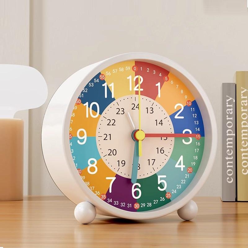 Kids Learning Cartoon Alarm Clock Metal Education Children Clock Kid Room Teaching Early Age Desk Table Clock Bardoan Gift Timer Kids Time Cognition