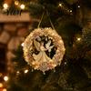 Xmas Tree Pendant Decor 2Pcs Pearl Diamond Christmas Ornament Set, 2D Acrylic Glitter Hanging Party Ornaments with Ribbon, Festive for Holiday