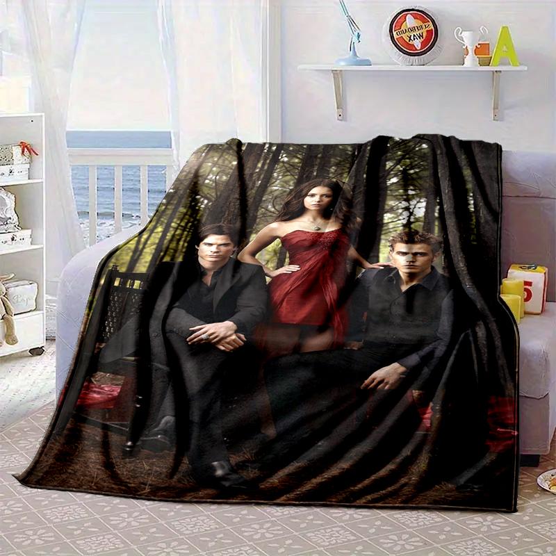 Vampire movies Blanket Flannel Blanket for bed, sofa, Camping, Hiking, Picnic Essentials, gift for family Fan gifts