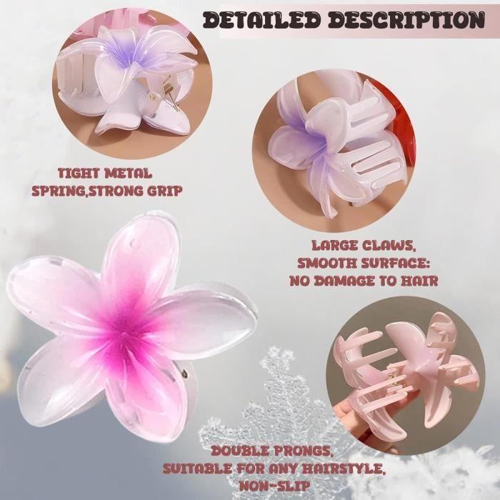 Pince à Cheveux - Fleur Hawaienne - 10 Pièces - Couleurs Vives - Design Élégant