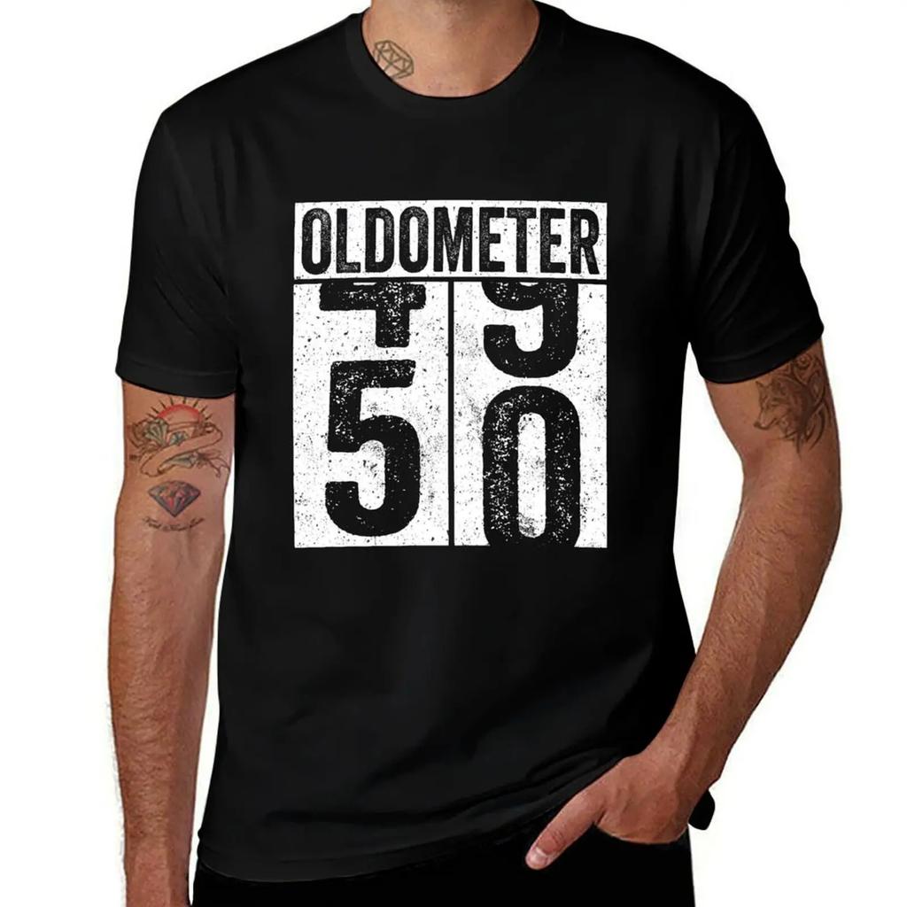 50 Years Old Oldometer T-Shirt graphics customs custom t shirt oversized mens graphic t-shirts hip hop