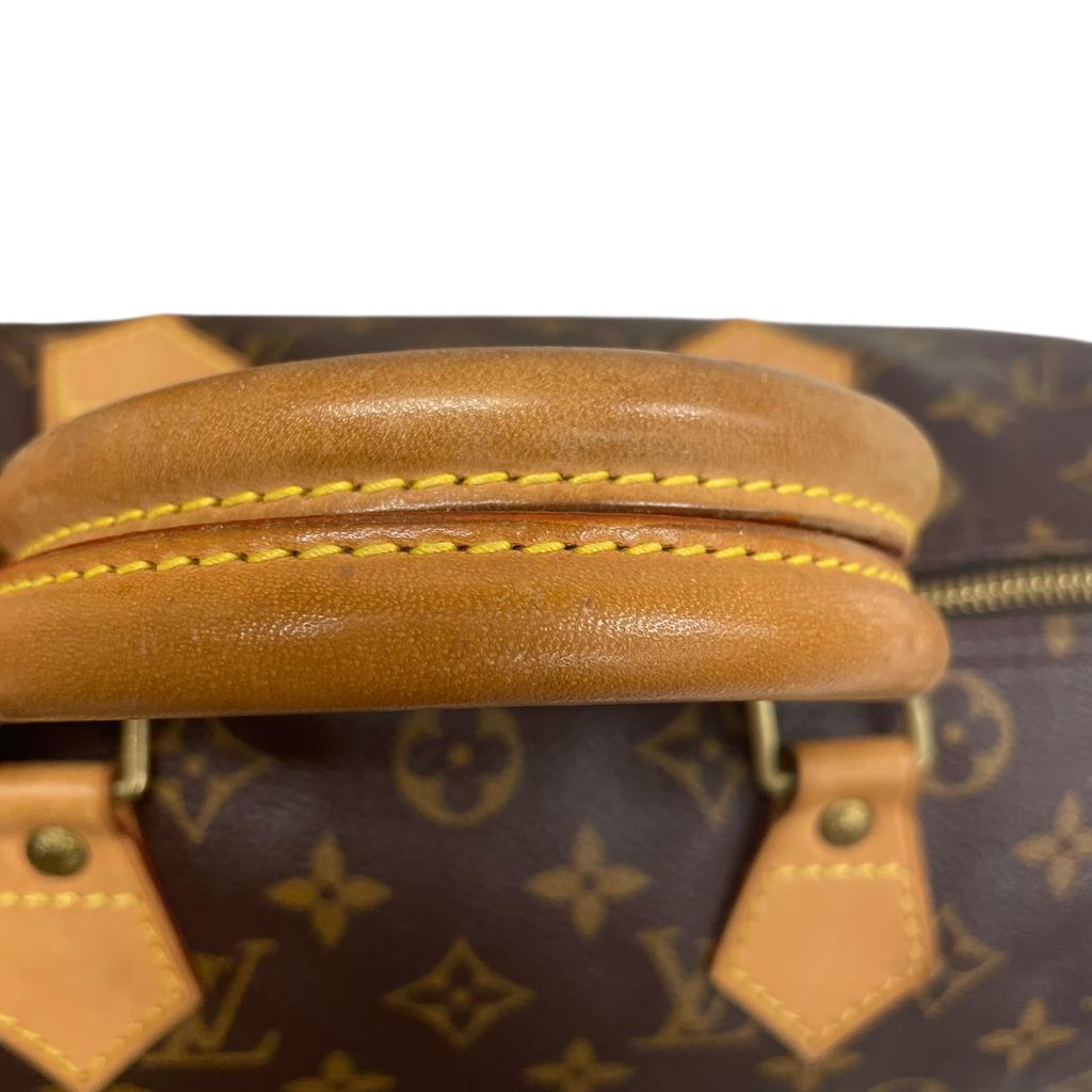 Подержанная сумка Louis Vuitton Monogram Speedy 30 M41526 Бостонская сумка Коричневая Оригинал 1217