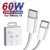60 Вт USB C на USB C кабель для быстрой зарядки PD для iPhone 15 16 Pro Max 15 Plus Samsung Huawei Honor Xiaomi Redmi Type C плетеный провод