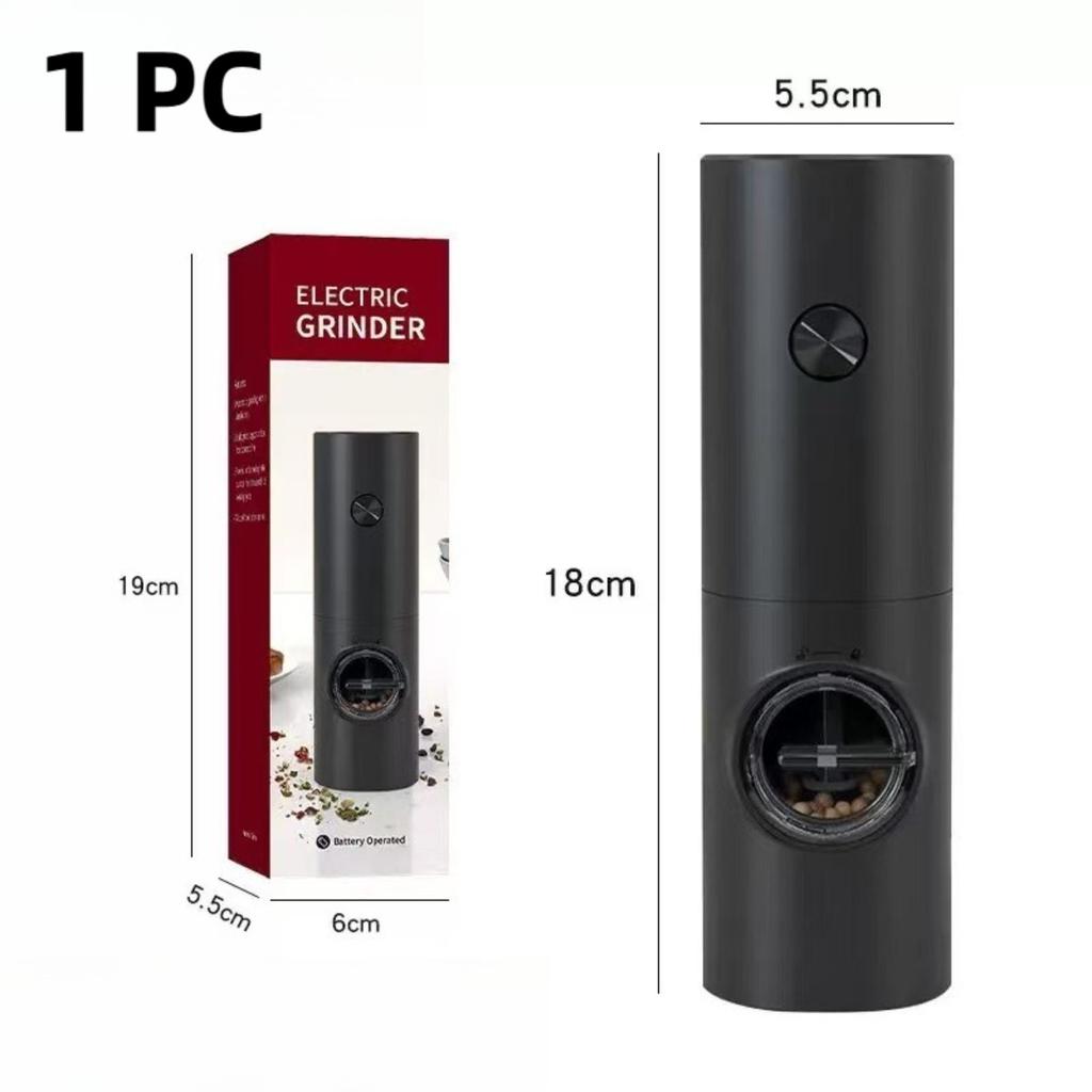 Электрическая мельница для соли и перца, набор, регулируемая степень помола, электронная мельница для специй с декоративной подставкой и светодиодной подсветкой