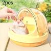 2 Pack Hamster Carrying Case Cage Pet Run with Water Bottle Large Small Animal Carrier Bag for