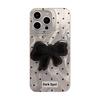 Ins Feather Gauze Polka Dot Black Bow Phone Case for Apple 17pro Max Stand for IPhone16 for 15