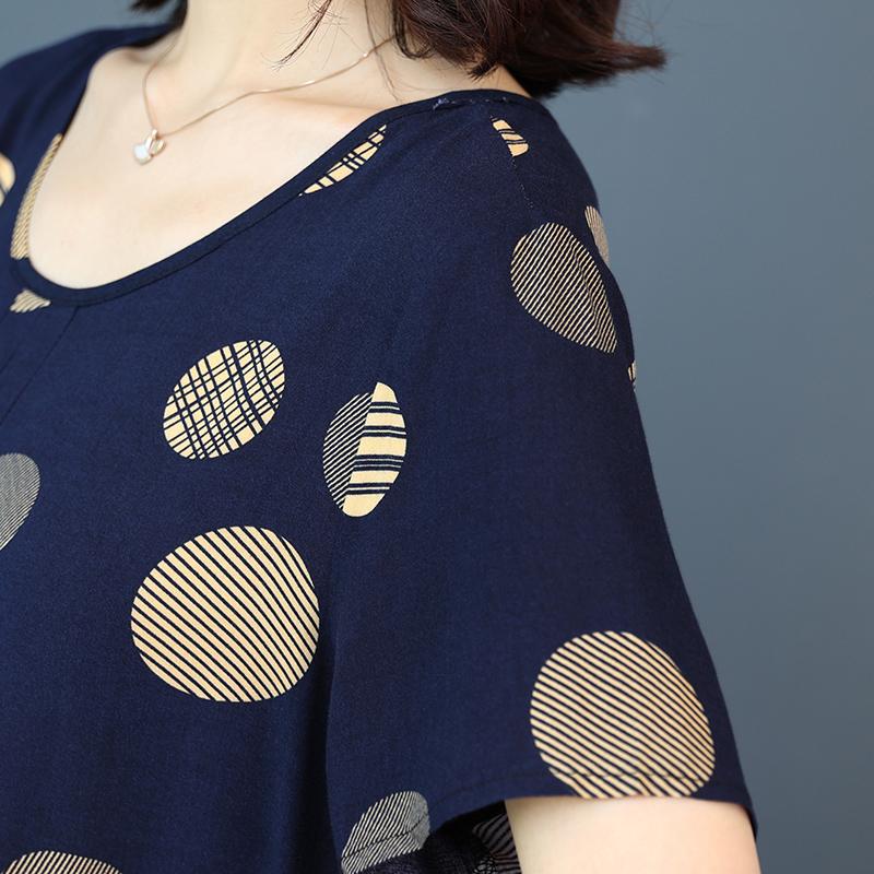 Летнее женское платье больших размеров, винтажное женское свободное платье с коротким рукавом и принтом, повседневные платья с цветочным принтом