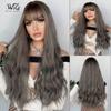 Женский искусственный парик, 68 см, длинные завитые волосы, полный головной убор, розовая сетка для волос, головные уборы, украшение для красоты, парик