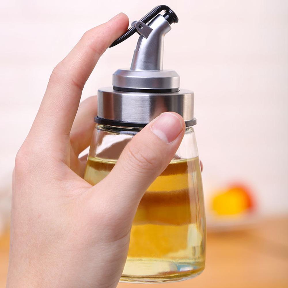 2PCS Refillable Glass Oil Bottle 160ML Kitchen Soy Sauce Bottle Vinaigrette Dispenser Dinning Table
