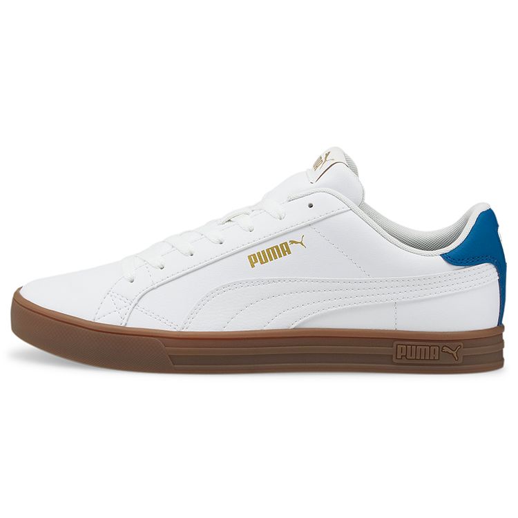 Puma Smash Vulc V3 Lo White Mykonos Blue Gum Unisex Sneakers 380752-08