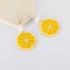 Оранжевые акриловые серьги с темпераментом личности, модные простые серьги с фруктами