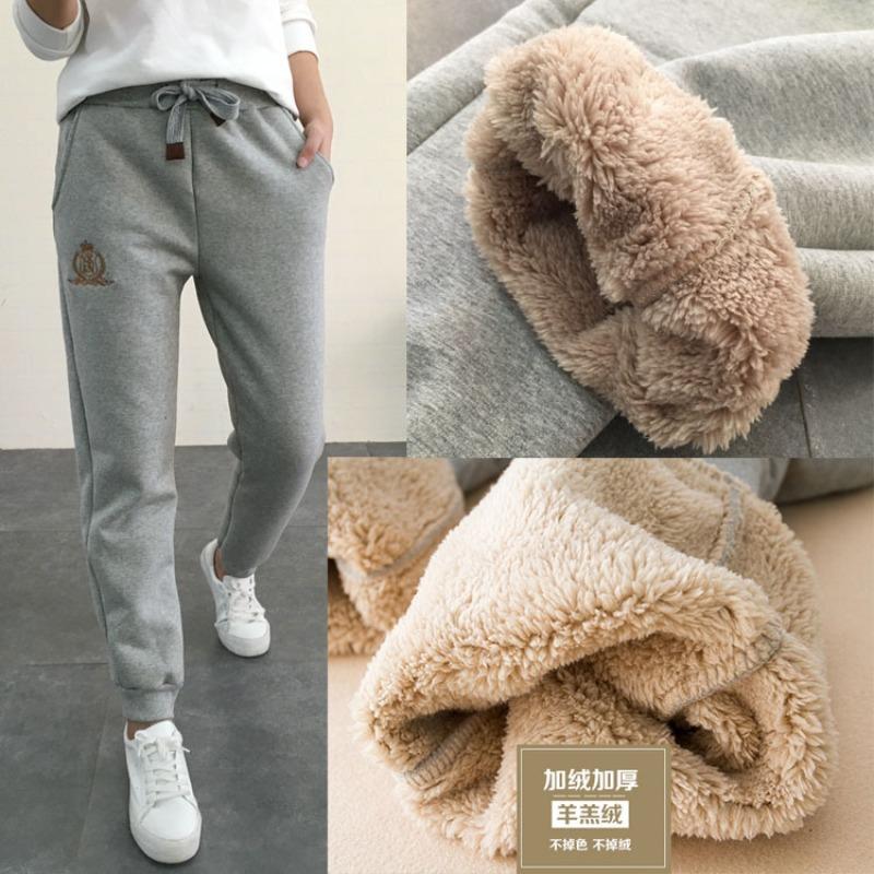 Winter Fleece and Thick Sports Casual Pants Women's Plus-size Pants Haren Pants