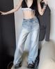 Y2K Retro Distressed Baggy Jeans Women Vintage 90s Streetwear Oversized Denim Pants Korean Grunge Hippie BF Trousers