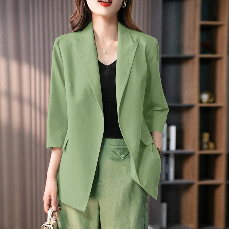 ZANZEA Женская повседневная блузка-кардиган свободного кроя с лацканами и рукавами 3/4