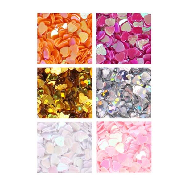 Блестки для ногтей May Brown Fall In Love Heart, 12 шт., разные цвета, 1 набор