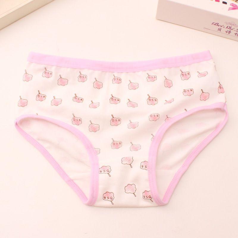 Детские хлопковые трусики с мультяшным принтом, для девочек. 4 шт