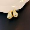 Серебряная Игла Европейские и Американские Металлические Серьги-Капли Воды Простой Дизайн Преувеличенные Серьги Нишевые Индивидуальные Серьги в Холодном Стиле Женские