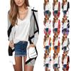 Women's Fashion Casual Retro Printed Long Sleeve Mid-Length Cardigan Jacket