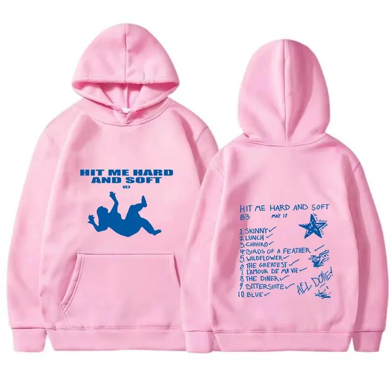 Мужские худи Весна Осень Billie Hit Me Hard and Soft с принтом Женская толстовка с круглым вырезом Европейский размер Повседневный пуловер Худи