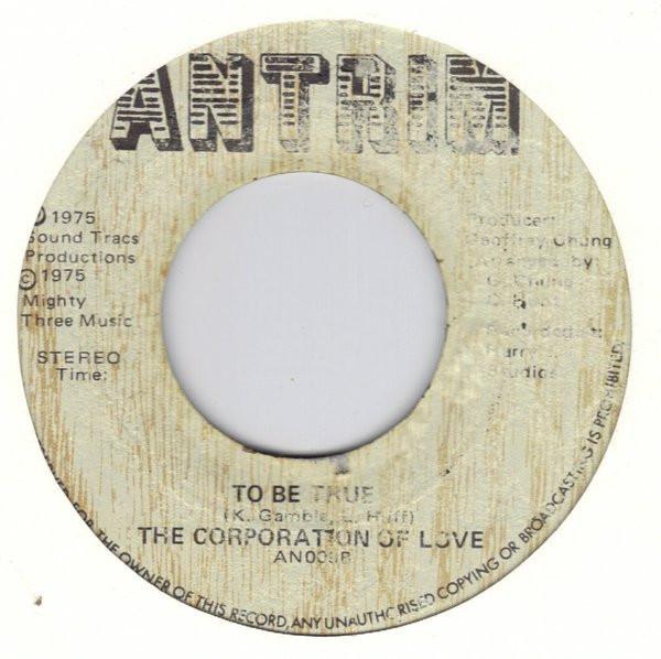7-дюймовая пластинка CORPORATION OF LOVE To Be True AN009 Antrim 1975 Ямайка Регги Ска Даб Б/у
